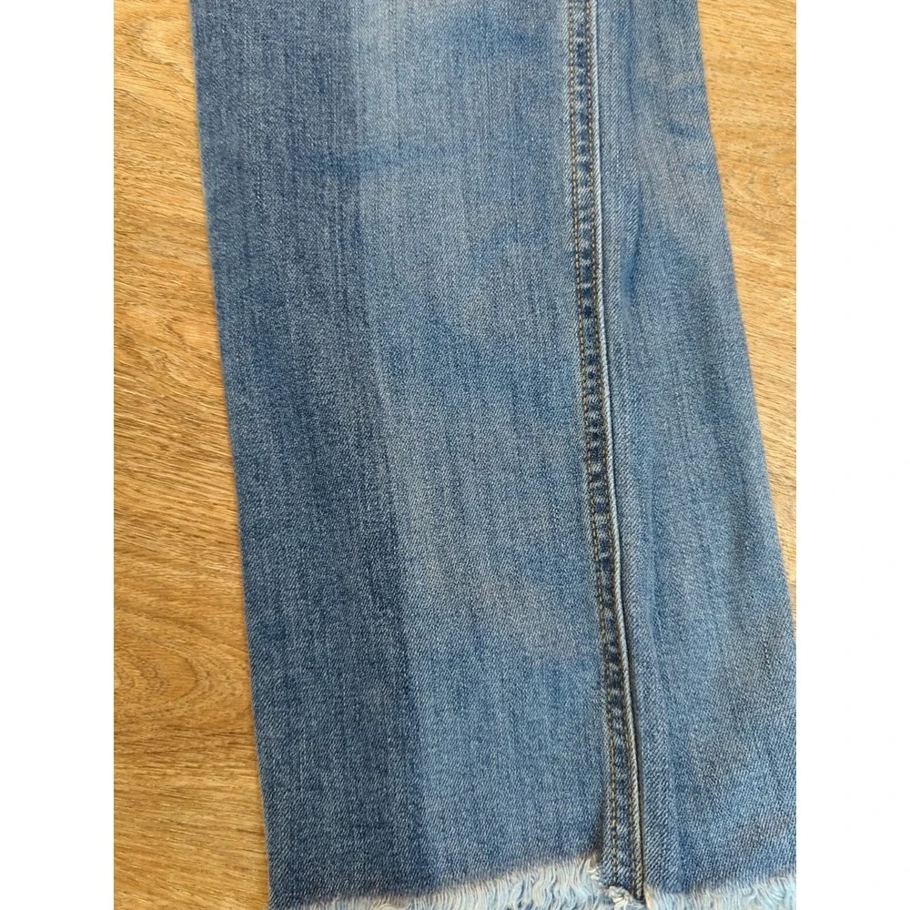 Old Navy blue jeans Boyfriend straight denim Women 4 tall mid rise ankle 2 tone